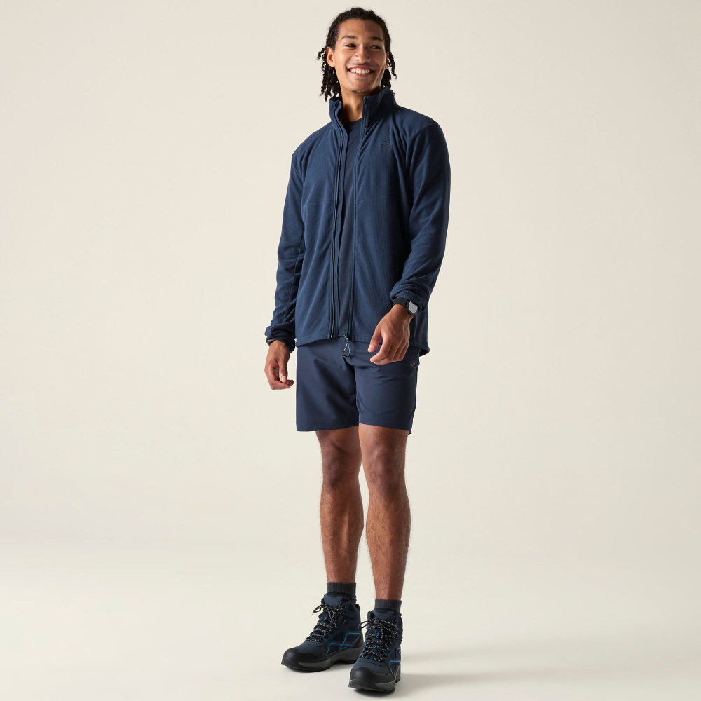 detail DARE2B Arising modrá pánská outdor mikina antibakteriální úprava pro svěží pocit