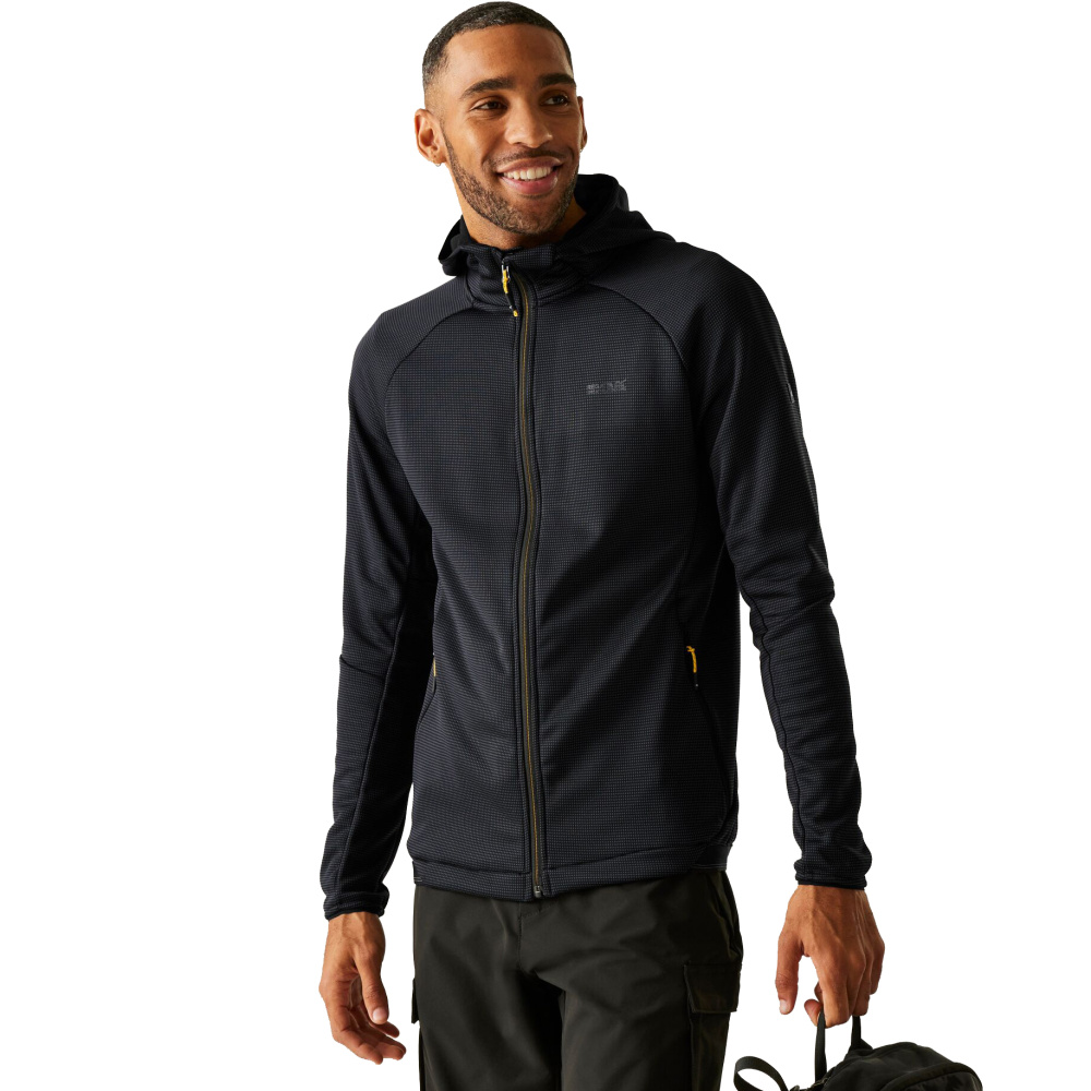 detail REGATTA Everet šedá pánská funkční pružná outdoor mikina nejen na hory