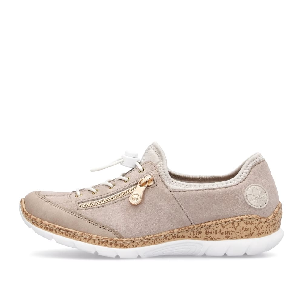 detail RIEKER N42F1-60 béžové dámské kožené tenisky