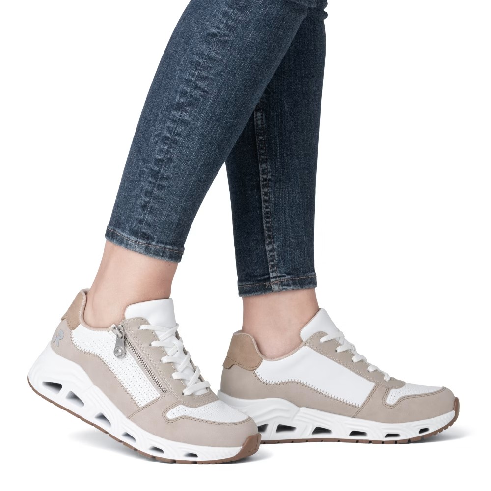 detail RIEKER N5204-80 bílé dámské tenisky