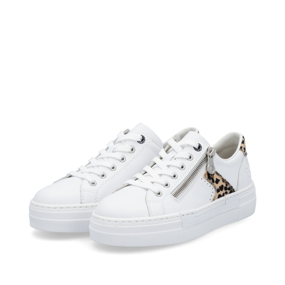 detail RIEKER N4924-81 bílé dámské kožené tenisky