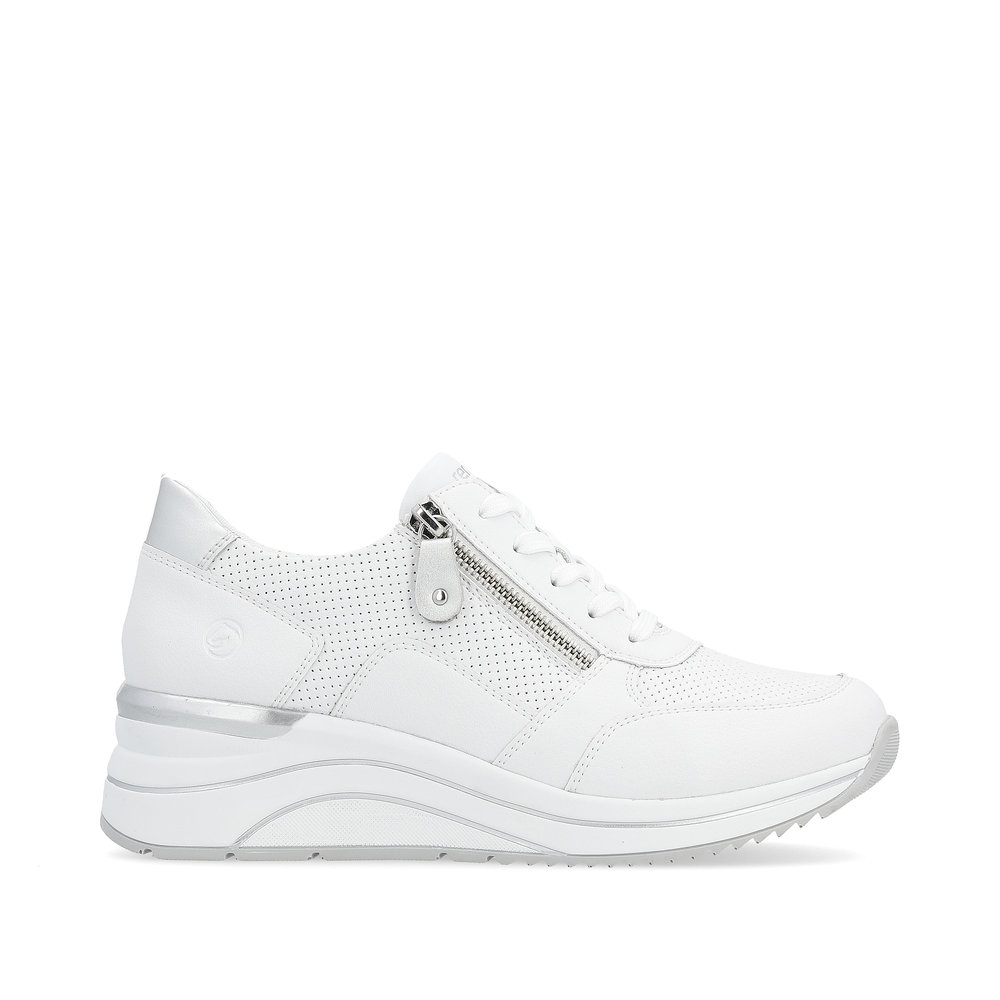 detail RIEKER Remonte D0T06-80 bílé dámské kožené tenisky