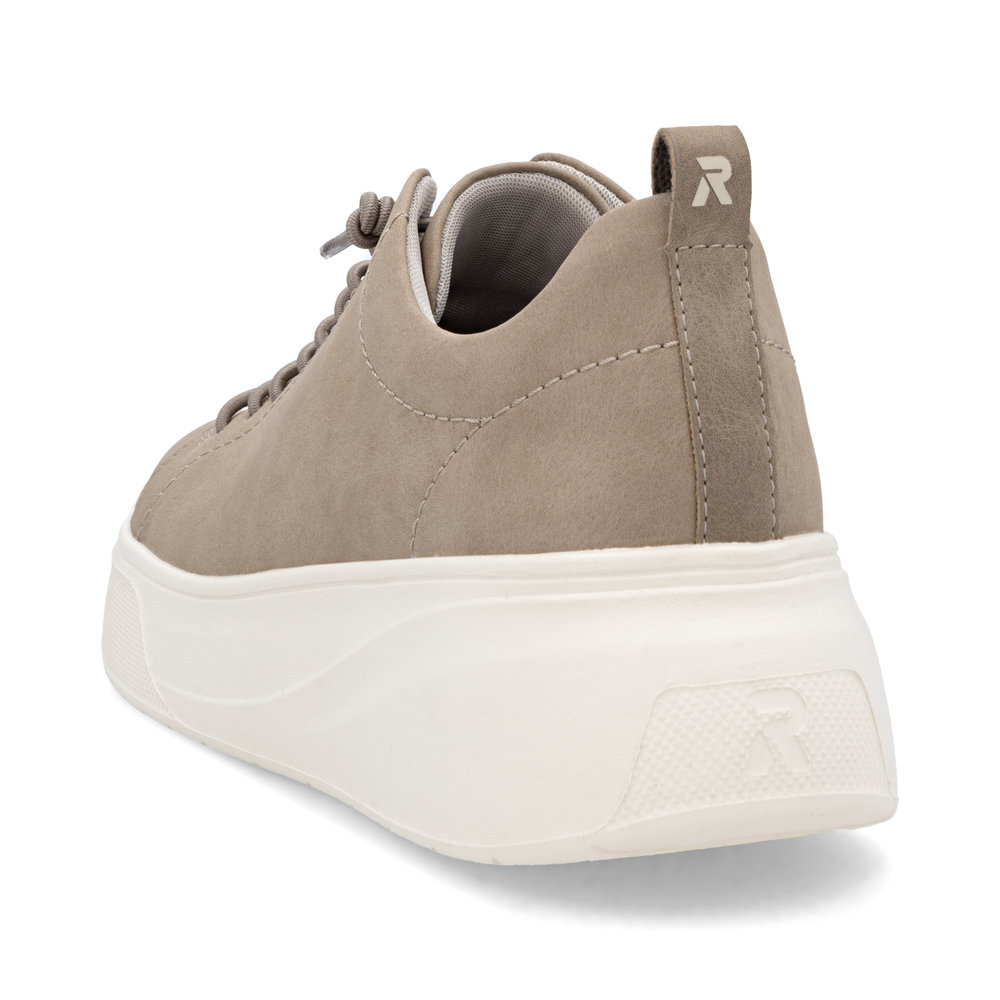 detail RIEKER W2301-20 béžové dámské kožené tenisky