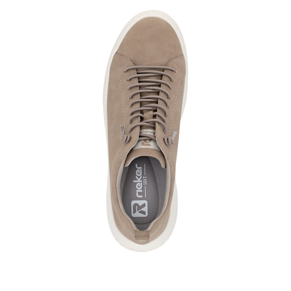 detail RIEKER W2301-20 béžové dámské kožené tenisky