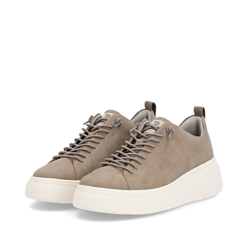 detail RIEKER W2301-20 béžové dámské kožené tenisky