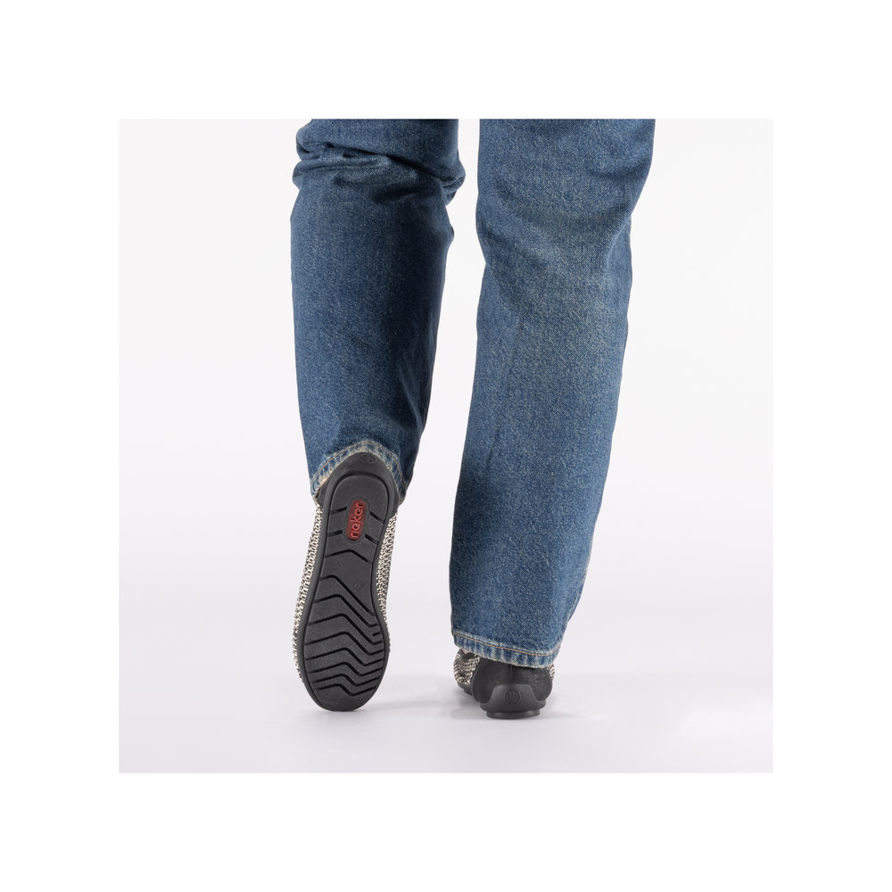 detail RIEKER 43850-00 černé dámské baleríny