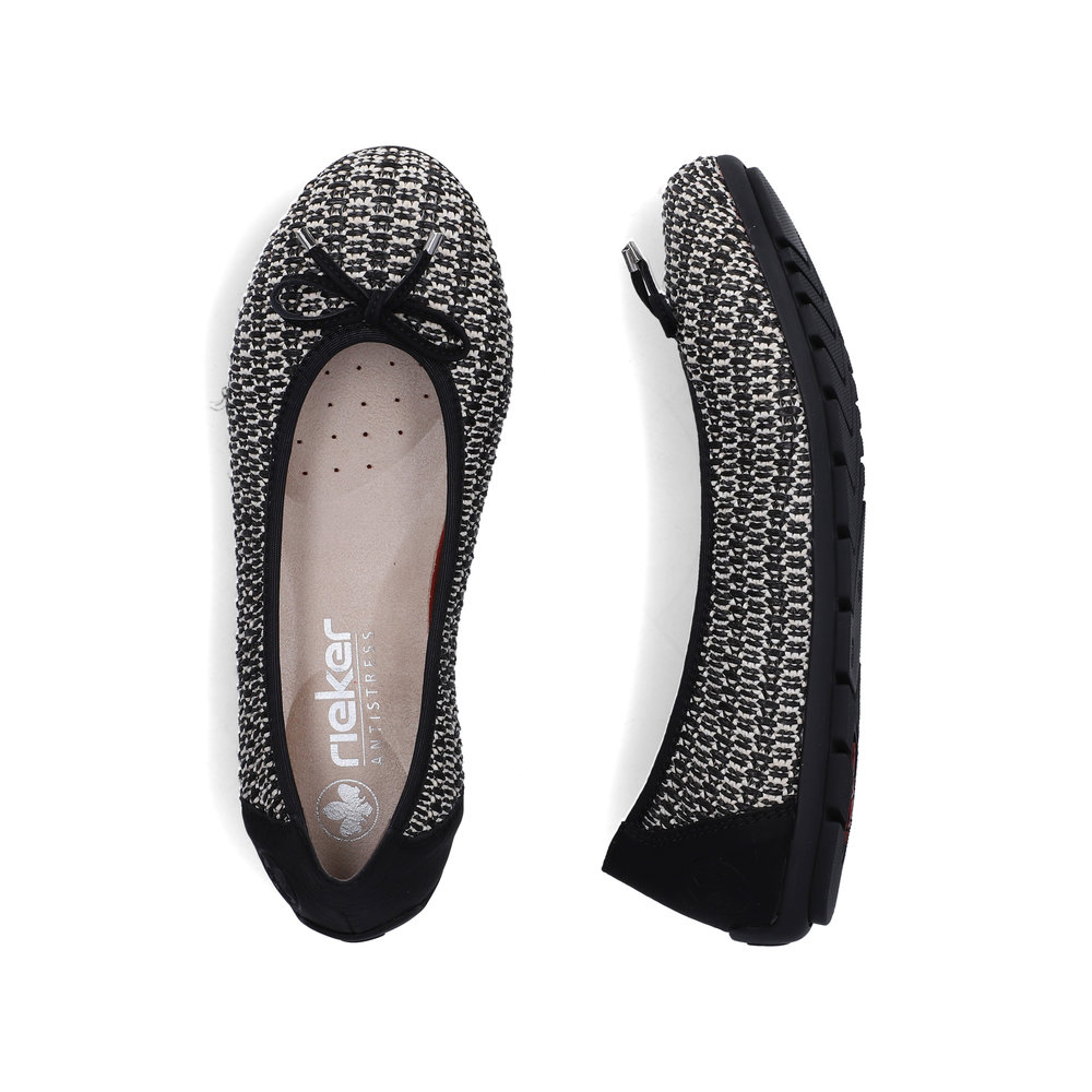 detail RIEKER 43850-00 černé dámské baleríny