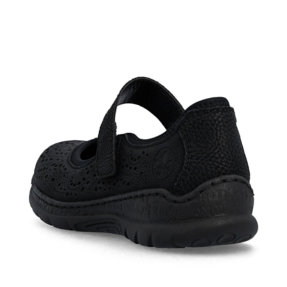 detail RIEKER N4299-00 černé dámské letní baleríny antistress