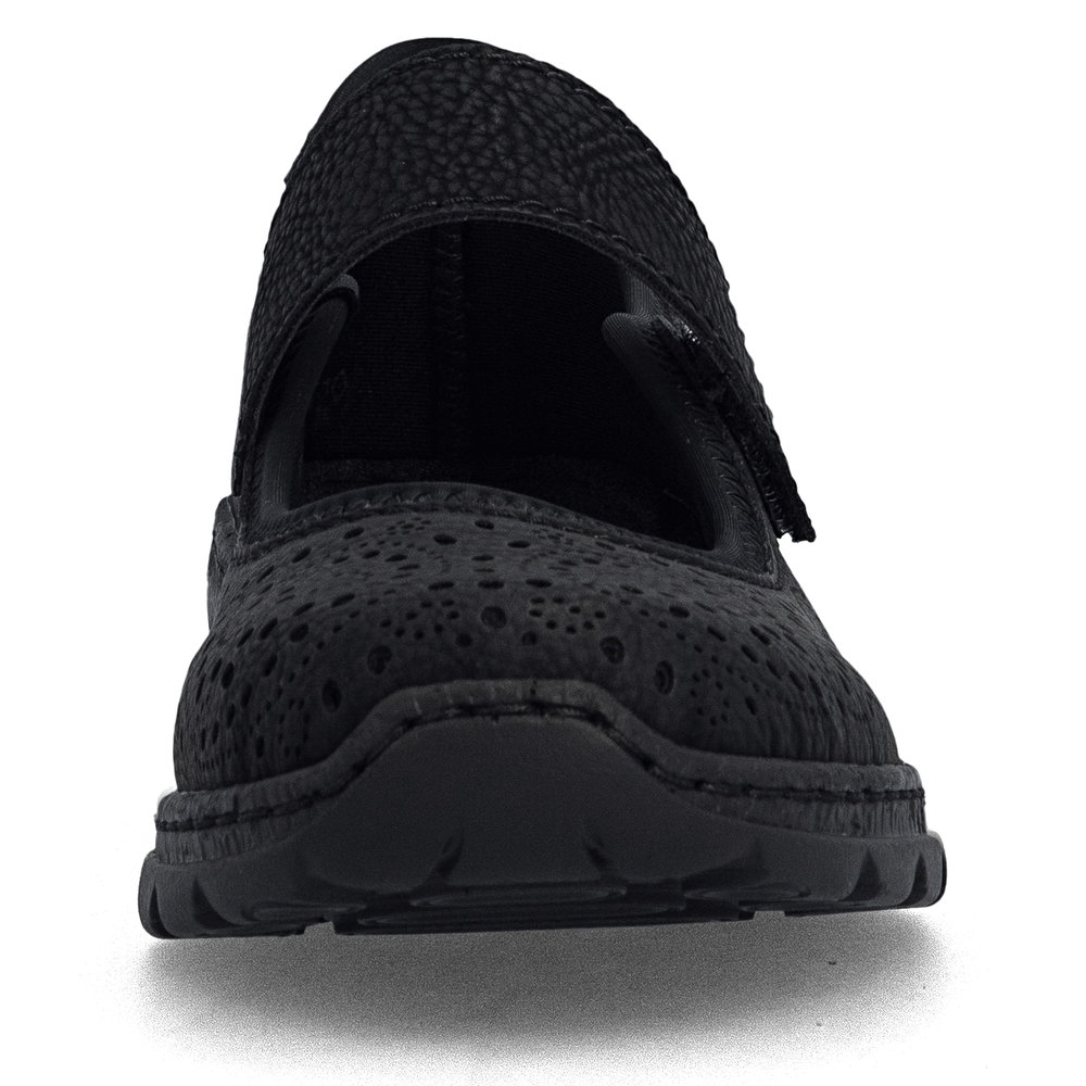 detail RIEKER N4299-00 černé dámské letní baleríny antistress