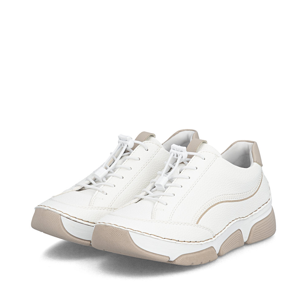 detail RIEKER 45969-80 bílé dámské tenisky antistress