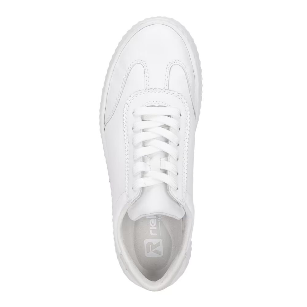 detail RIEKER N9910-80 bílé dámské tenisky z přírodní kůže, antistress podrážka