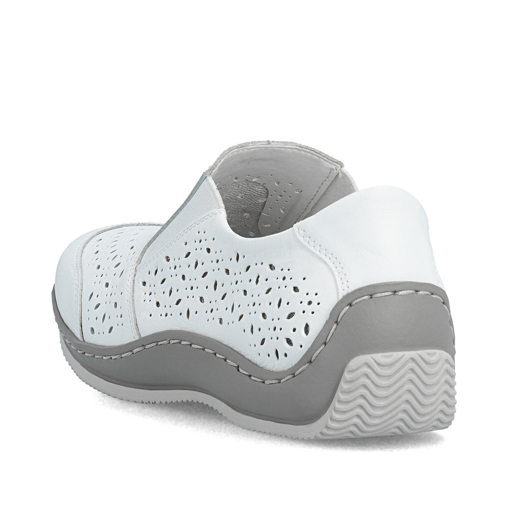 detail RIEKER L1756-80 bílá dámská polobotka, přírodní kůže, antistress podrážka