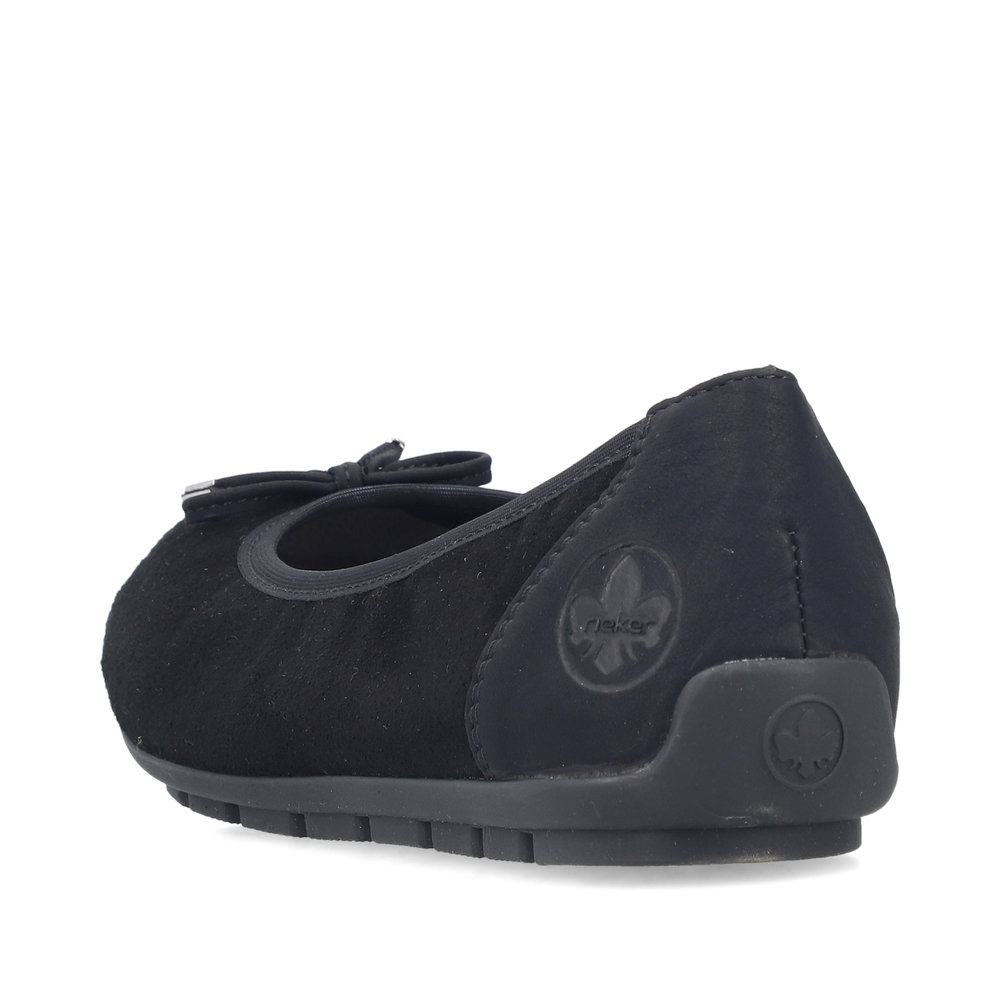 detail RIEKER 43850-01 černé dámské baleríny, přírodní kůže, antistress podrážka