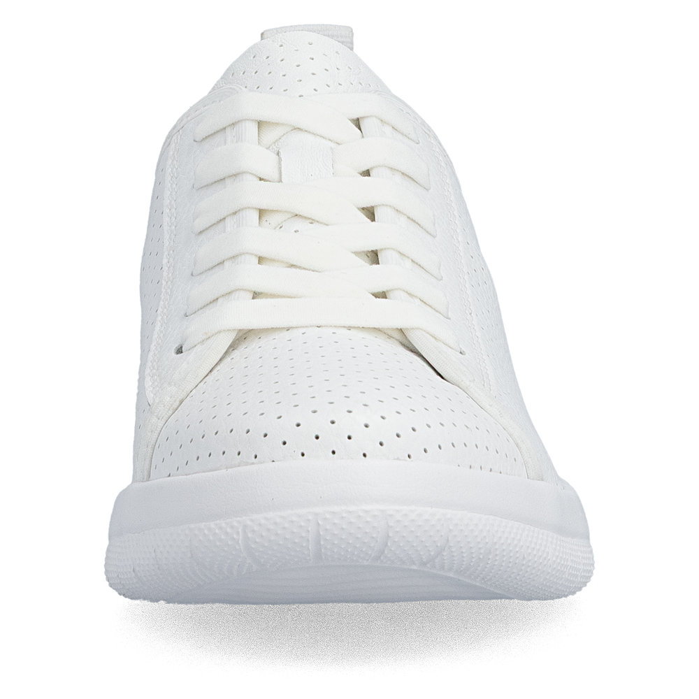 detail RIEKER 45602-80 bílé dámské kožené letní tenisky které dýchají, antistress