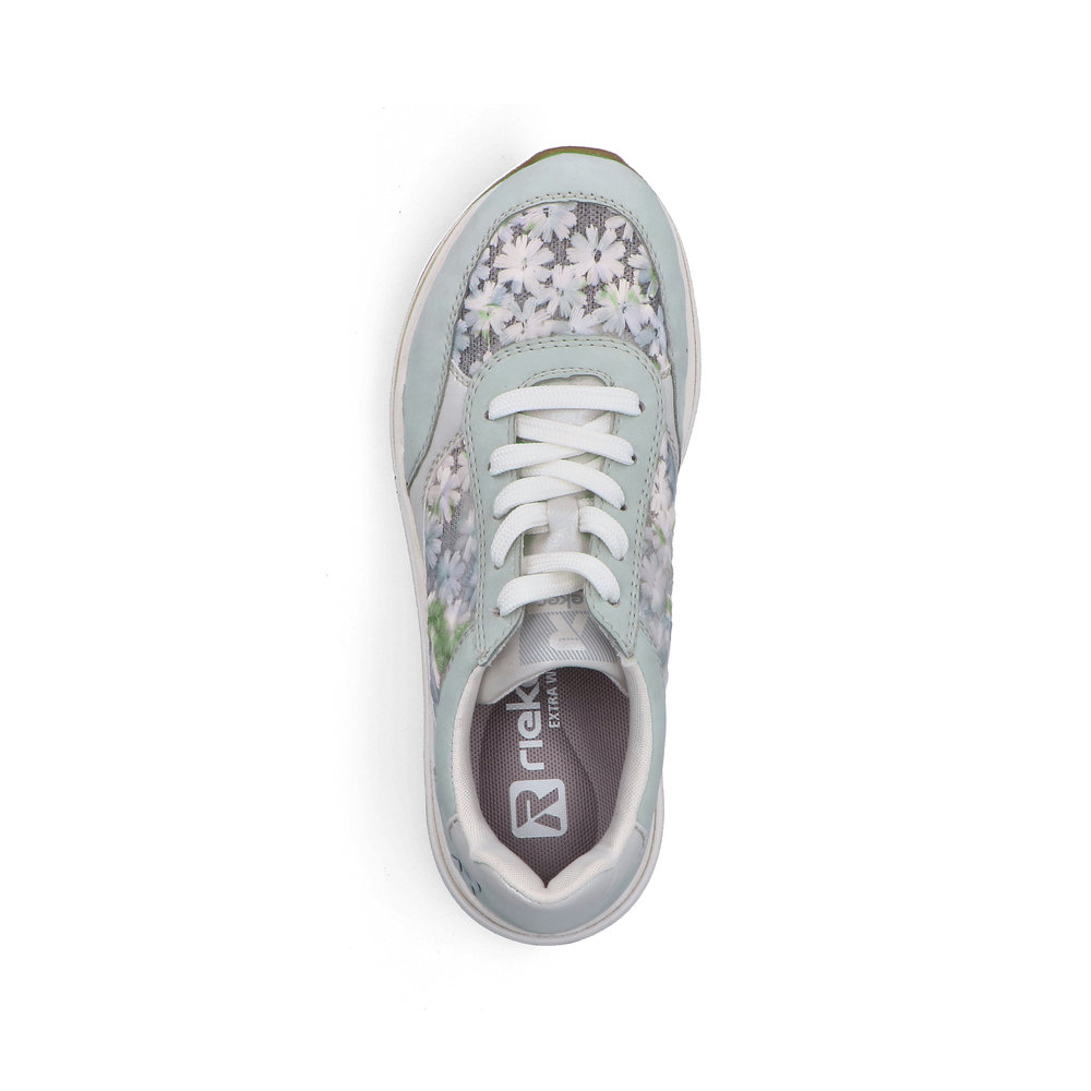 detail RIEKER L5812-91 modré dámské kožené tenisky s krásným vzorem, antistress