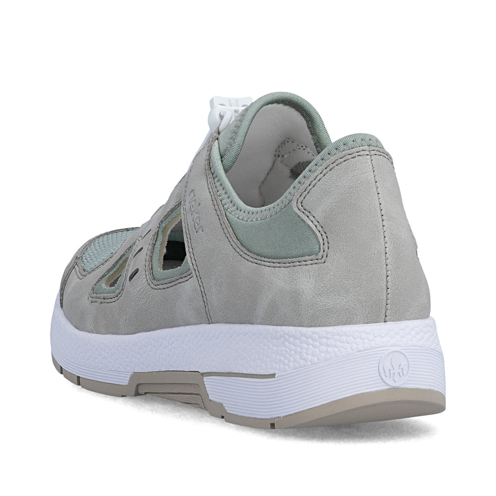 detail RIEKER N8456-40 zelené dámské kožené pohodlné tenisky, antistress podrážka