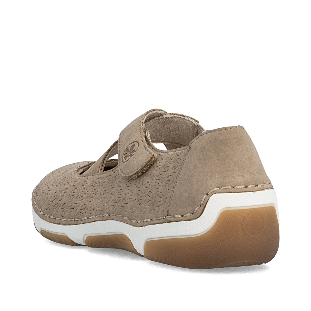 detail RIEKER 55958-20 béžové dámské baleríny vhodné do teplých letních dnů, antistress