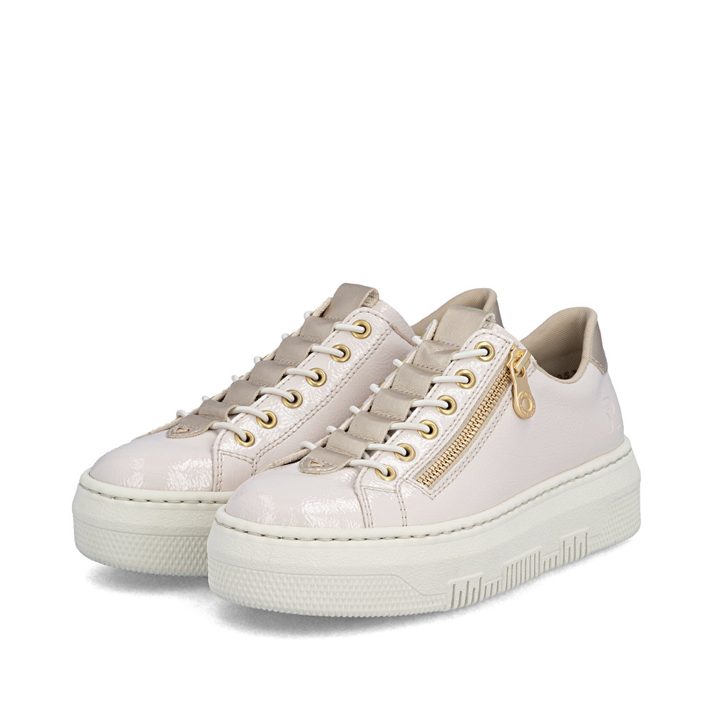 detail RIEKER M1953-80 béžové dámské antistress tenisky, moderní vzhled do města