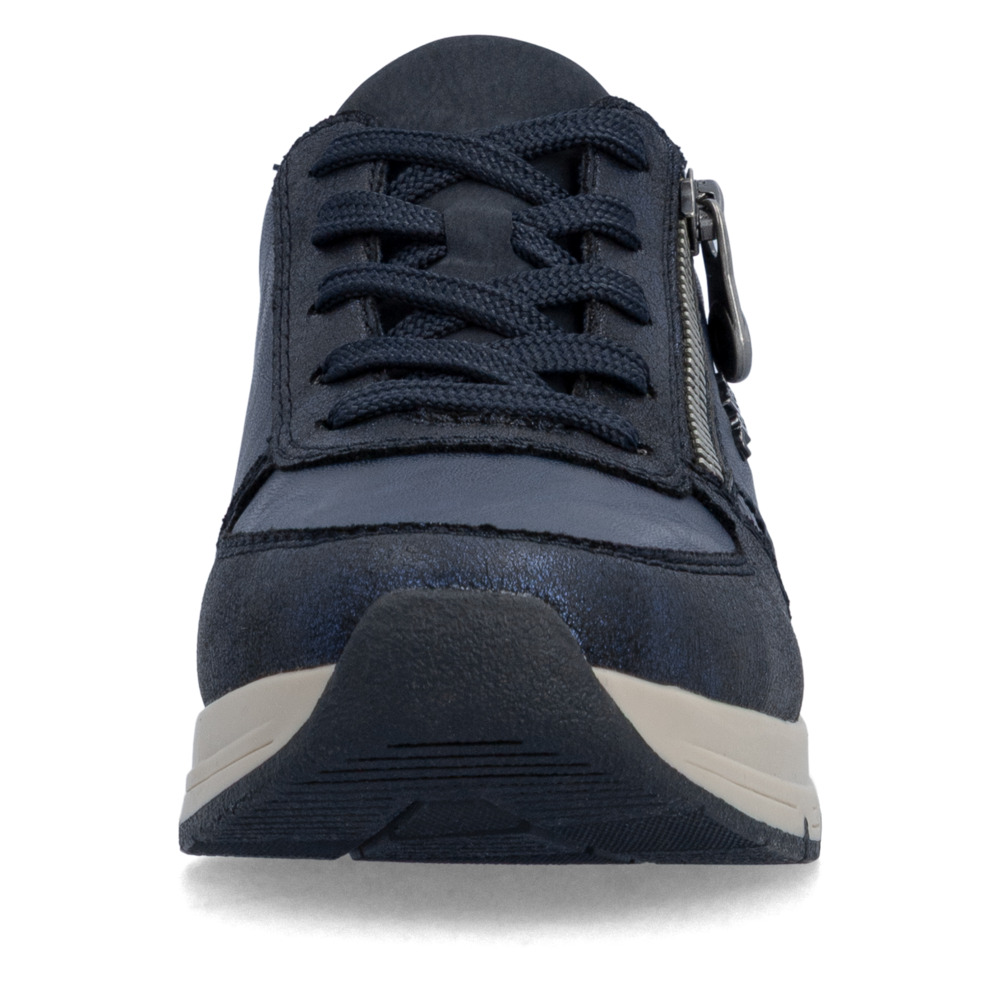 detail RIEKER 58902-14 modré dámské tenisky, antistress podrážka pro větší pohodlí