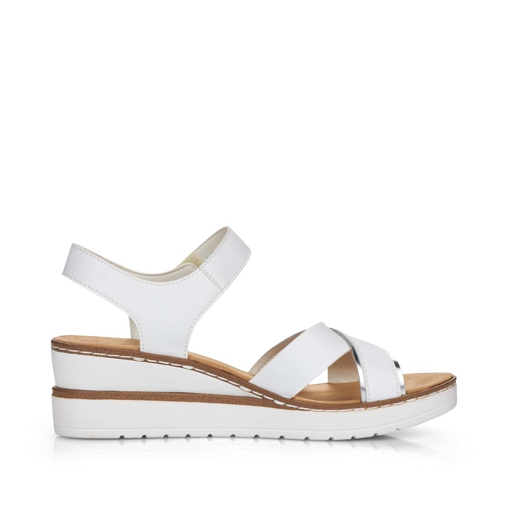 detail RIEKER V38G9-80 bílé dámské sandály