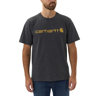 CARHARTT Core šedé pánské triko bavlna, volný moderní střih, ikonická značka
