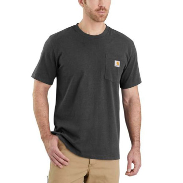 CARHARTT Pocket šedé pánské triko bavlna, volný moderní střih, ikonická značka