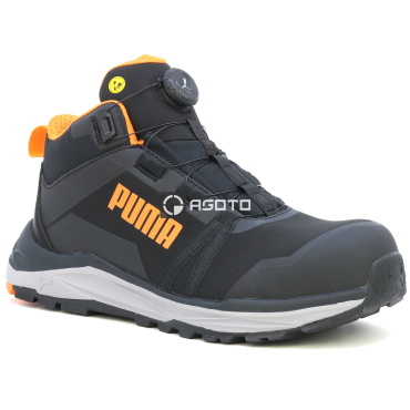 PUMA Kanyon Disc Mid S3 černá pánská odlehčená pracovní obuv, měkký došlap