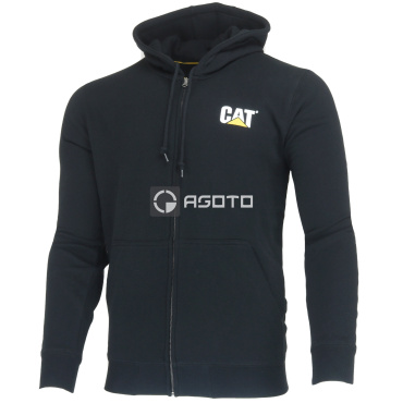 CATERPILLAR Midweight Banner Zip černá pánská mikina s kapucí celoroční