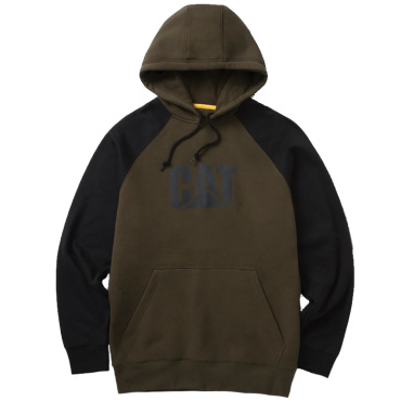 Caterpillar pánská bavlněná pohodlná mikina Colorblock olivová Two Tone