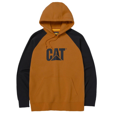 Caterpillar pánská bavlněná pohodlná mikina Colorblock hnědá Two Tone
