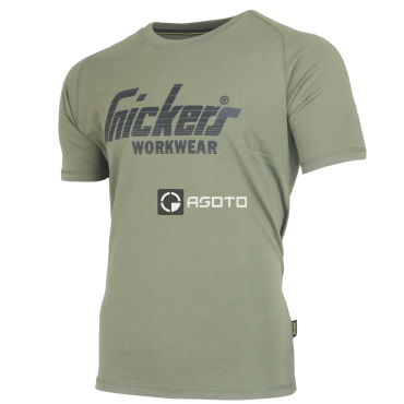 SNICKERS Logo olivové pánské triko 100% Ba