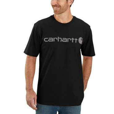 CARHARTT Core černé pánské triko bavlna, volný moderní střih, ikonická značka