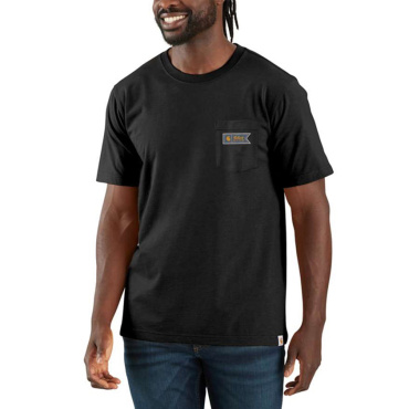 CARHARTT Pocket černé pánské triko bavlna, volný moderní střih, ikonická značka