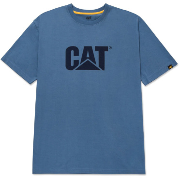 Caterpillar Trademark Logo modré pánské triko, 100% bavlna pro větší pohodlí