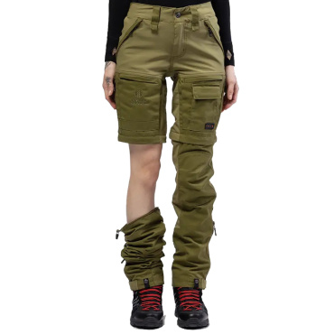 Beyond Nordic Sweden Zip-Off zelené dámské outdoor kalhoty 2v1 Teflon EcoElite®