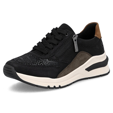 RIEKER M6618-00 černé dámské tenisky, moderní vzhled, antistress podrážka