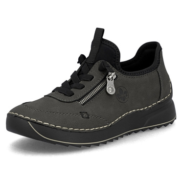 RIEKER 51568-45 šedé dámské polobotky, pohodlná antistress podrážka