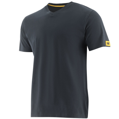 CATERPILLAR TEE V-NECK černé pánské triko do V
