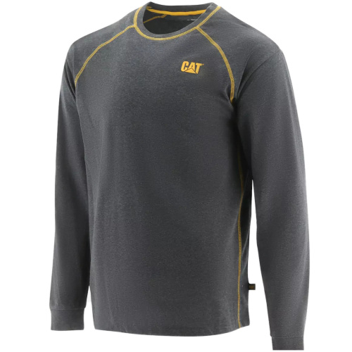 CATERPILLAR Performance L/S TEE šedé pánské triko dl. rukáv