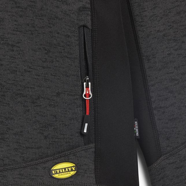 detail DIADORA Chicago šedá pánská pletená bunda