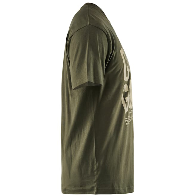 detail BLAKLADER Sweden Grit olivové pánské profi triko 100% Ba