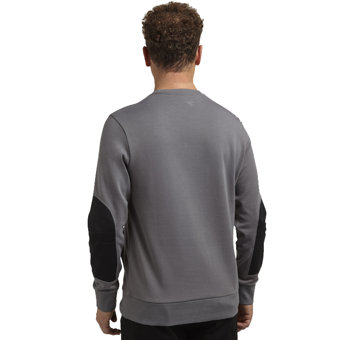 detail DIADORA Crew Litework šedá pánská mikina ke krku