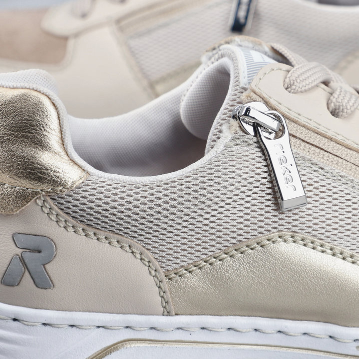 detail RIEKER 53101-60 béžové dámské pohodlné a vzdušné tenisky do města