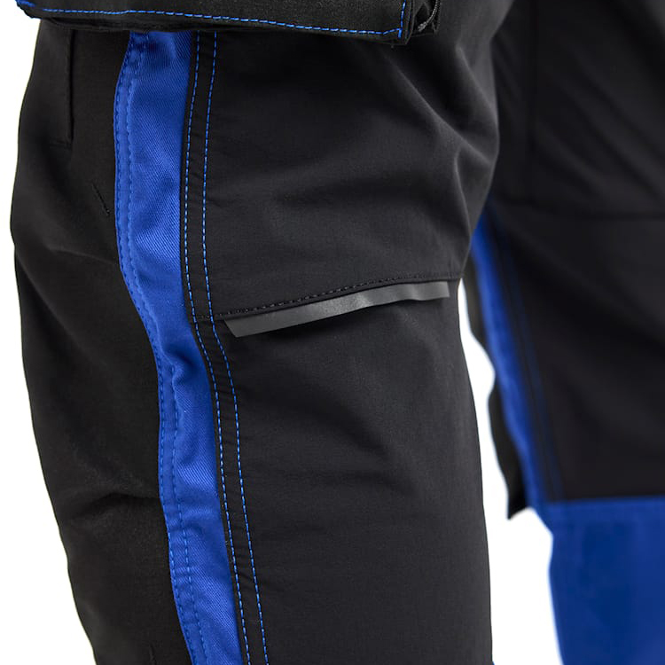 detail BLAKLADER Sweden Craftsman Stretch modré pánské pracovní kalhoty + kapsy