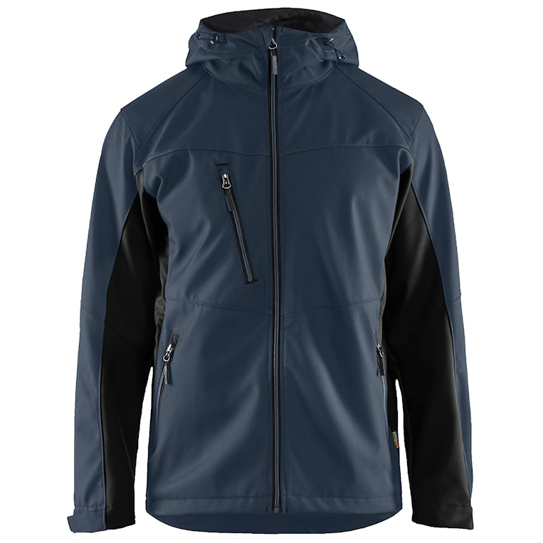 detail BLAKLADER Sweden modrá pánská softshell bunda, voděodpudivá