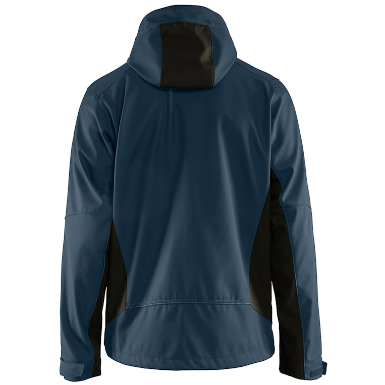 detail BLAKLADER Sweden modrá pánská softshell bunda, voděodpudivá