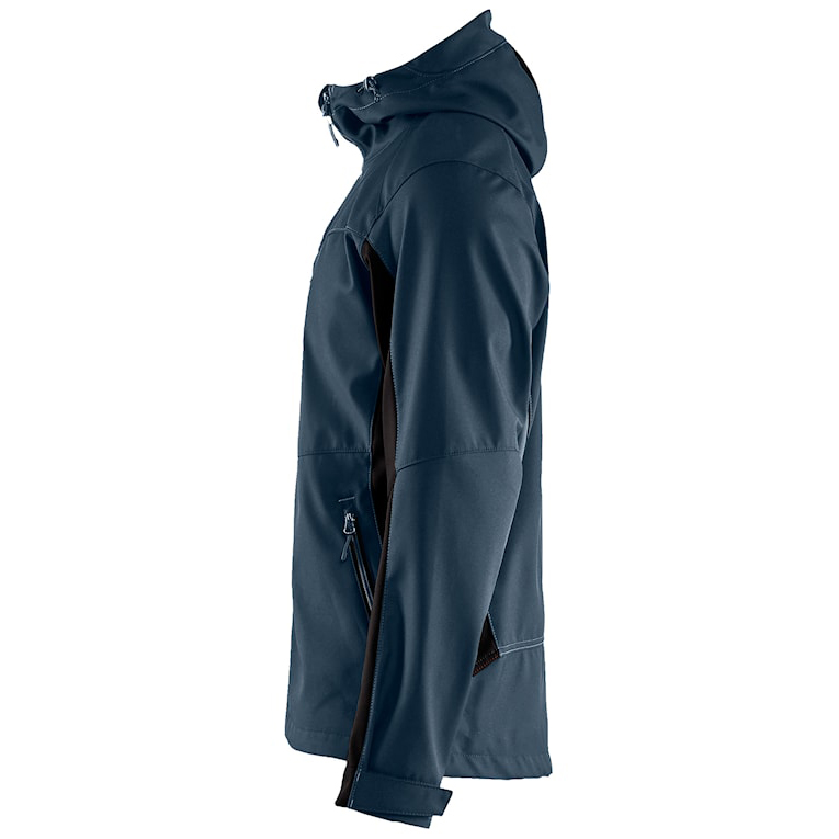 detail BLAKLADER Sweden modrá pánská softshell bunda, voděodpudivá