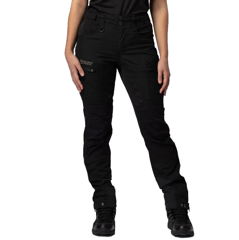 detail Beyond Nordic Sweden dámské černé outdoor kalhoty stretch pohodlné voděodpudivé