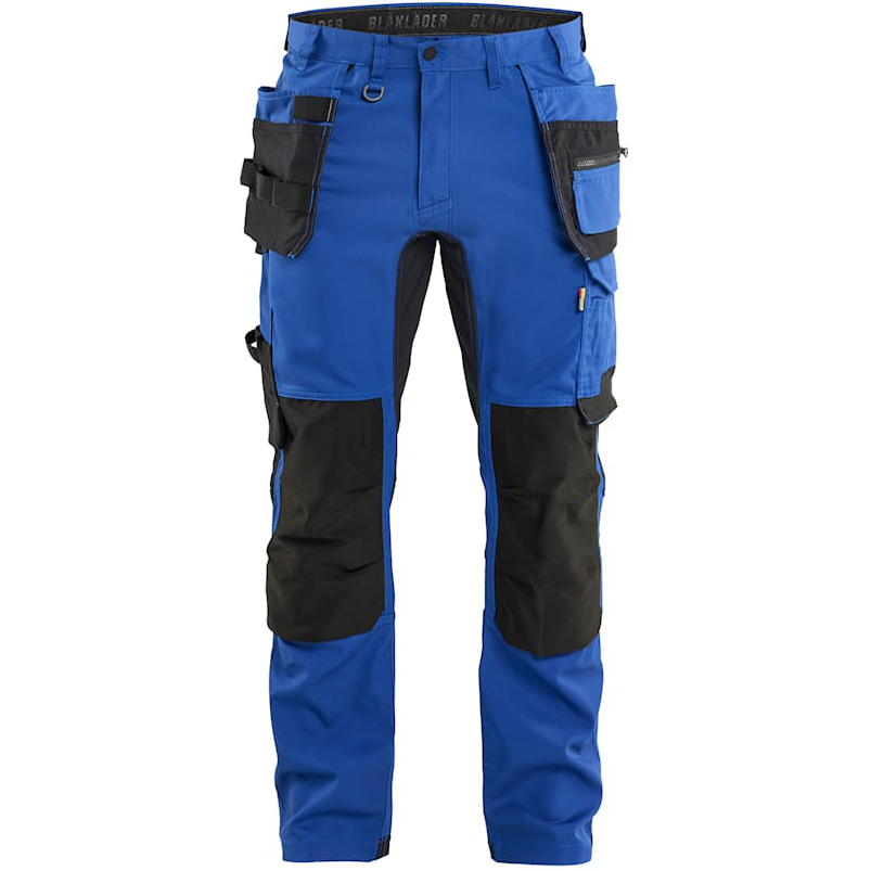 detail BLAKLADER Sweden Craftsman Stretch modré pánské pracovní kalhoty + kapsy