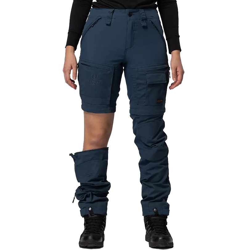 detail Beyond Nordic Sweden Zip-Off modré dámské outdoor kalhoty 2v1 Teflon EcoElite®